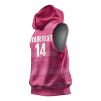 Custom India Football 2026 Sleeveless Hoodie Come On Blue Tigresses - Pink Version