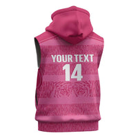 Custom India Football 2026 Sleeveless Zip Hoodie Come On Blue Tigresses - Pink Version