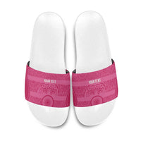 Custom India Football 2026 Slide Sandals Come On Blue Tigresses - Pink Version