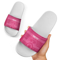 Custom India Football 2026 Slide Sandals Come On Blue Tigresses - Pink Version