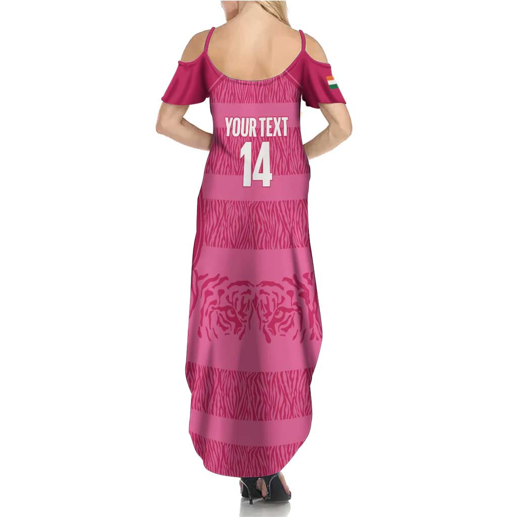 Custom India Football 2026 Summer Maxi Dress Come On Blue Tigresses - Pink Version