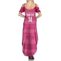 Custom India Football 2026 Summer Maxi Dress Come On Blue Tigresses - Pink Version