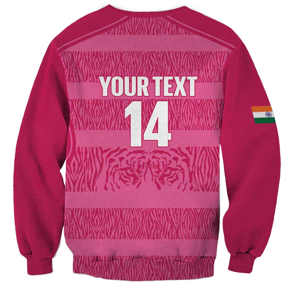 Custom India Football 2026 Sweatshirt Come On Blue Tigresses - Pink Version