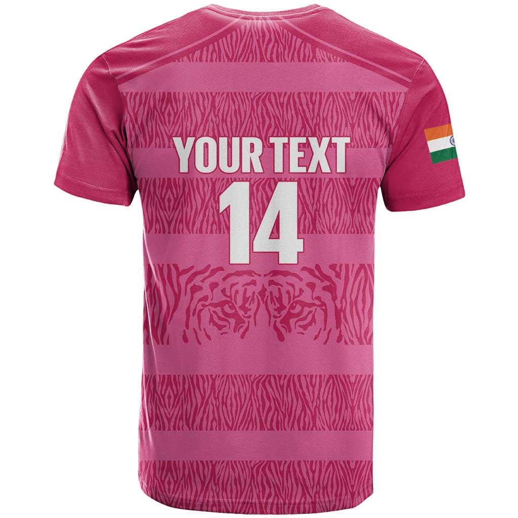 Custom India Football 2026 T Shirt Come On Blue Tigresses - Pink Version