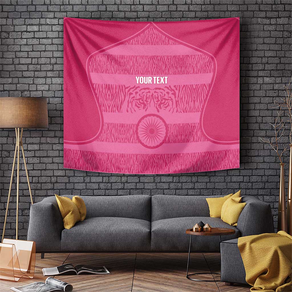 Custom India Football 2026 Tapestry Come On Blue Tigresses - Pink Version