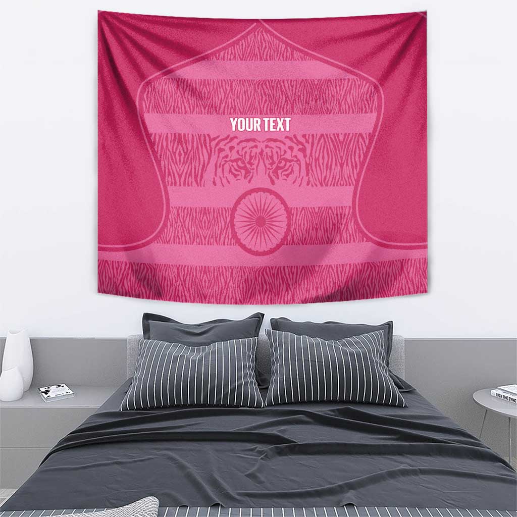 Custom India Football 2026 Tapestry Come On Blue Tigresses - Pink Version