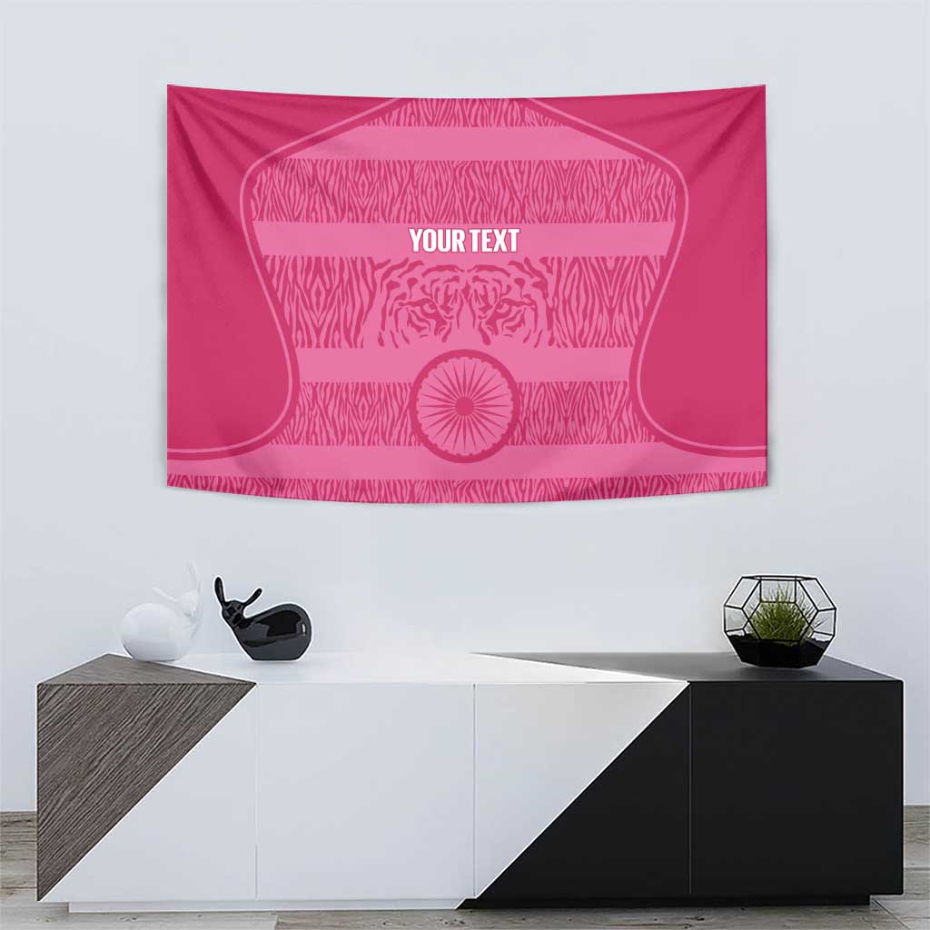 Custom India Football 2026 Tapestry Come On Blue Tigresses - Pink Version