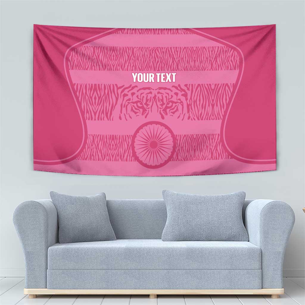 Custom India Football 2026 Tapestry Come On Blue Tigresses - Pink Version