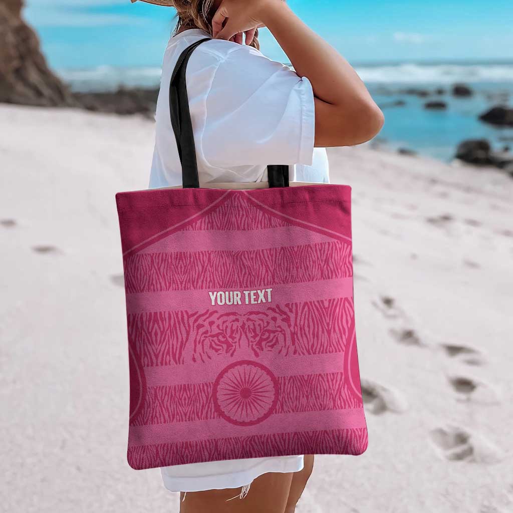 Custom India Football 2026 Tote Bag Come On Blue Tigresses - Pink Version