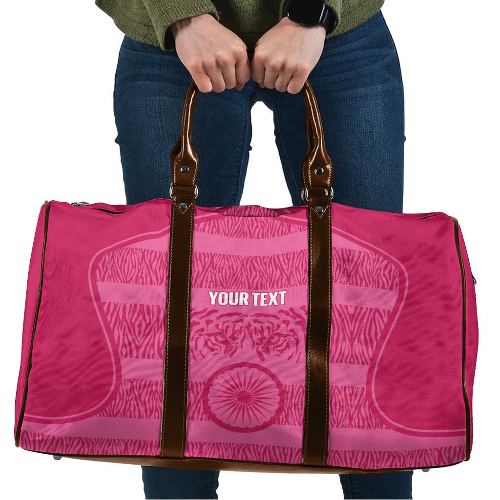 Custom India Football 2026 Travel Bag Come On Blue Tigresses - Pink Version