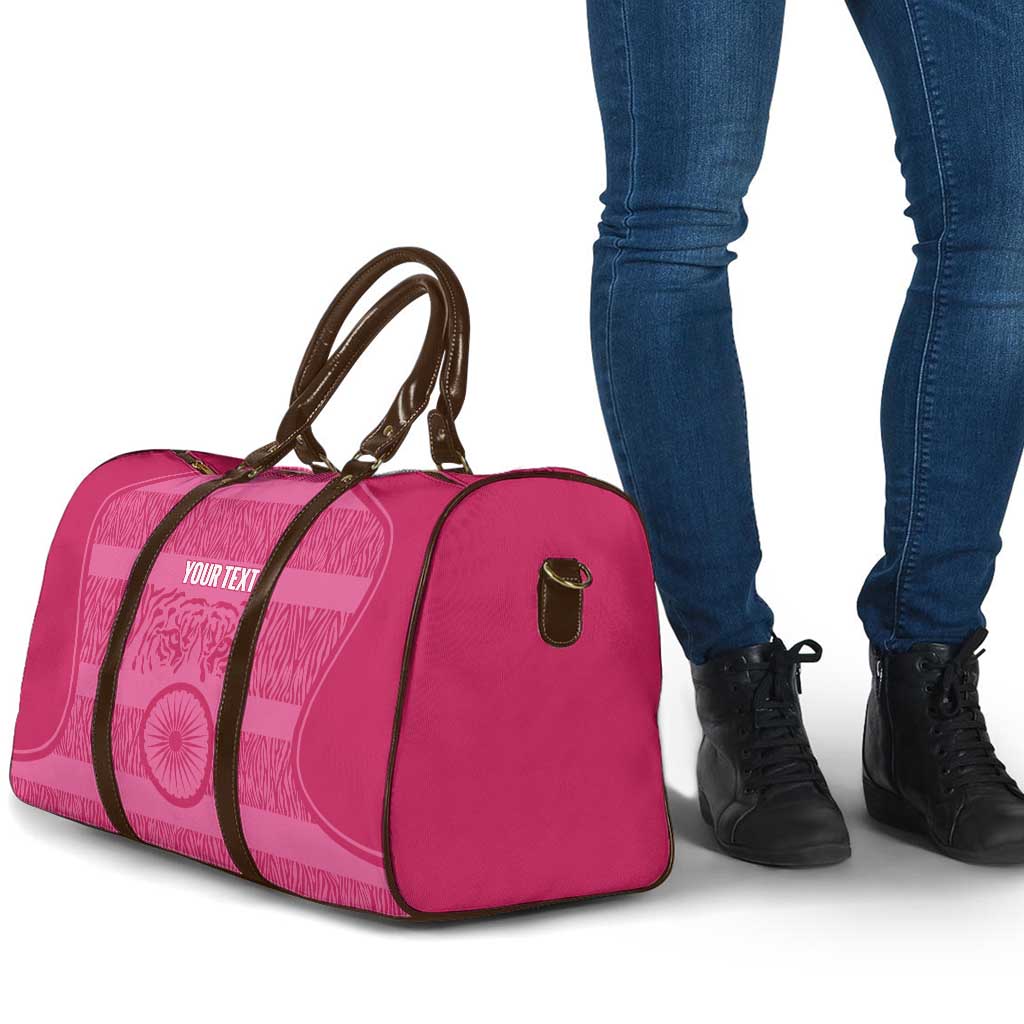 Custom India Football 2026 Travel Bag Come On Blue Tigresses - Pink Version