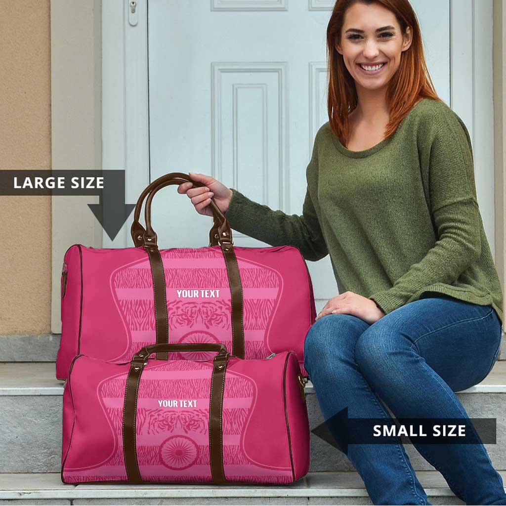 Custom India Football 2026 Travel Bag Come On Blue Tigresses - Pink Version