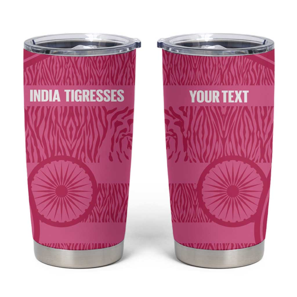 Custom India Football 2026 Tumbler Cup Come On Blue Tigresses - Pink Version