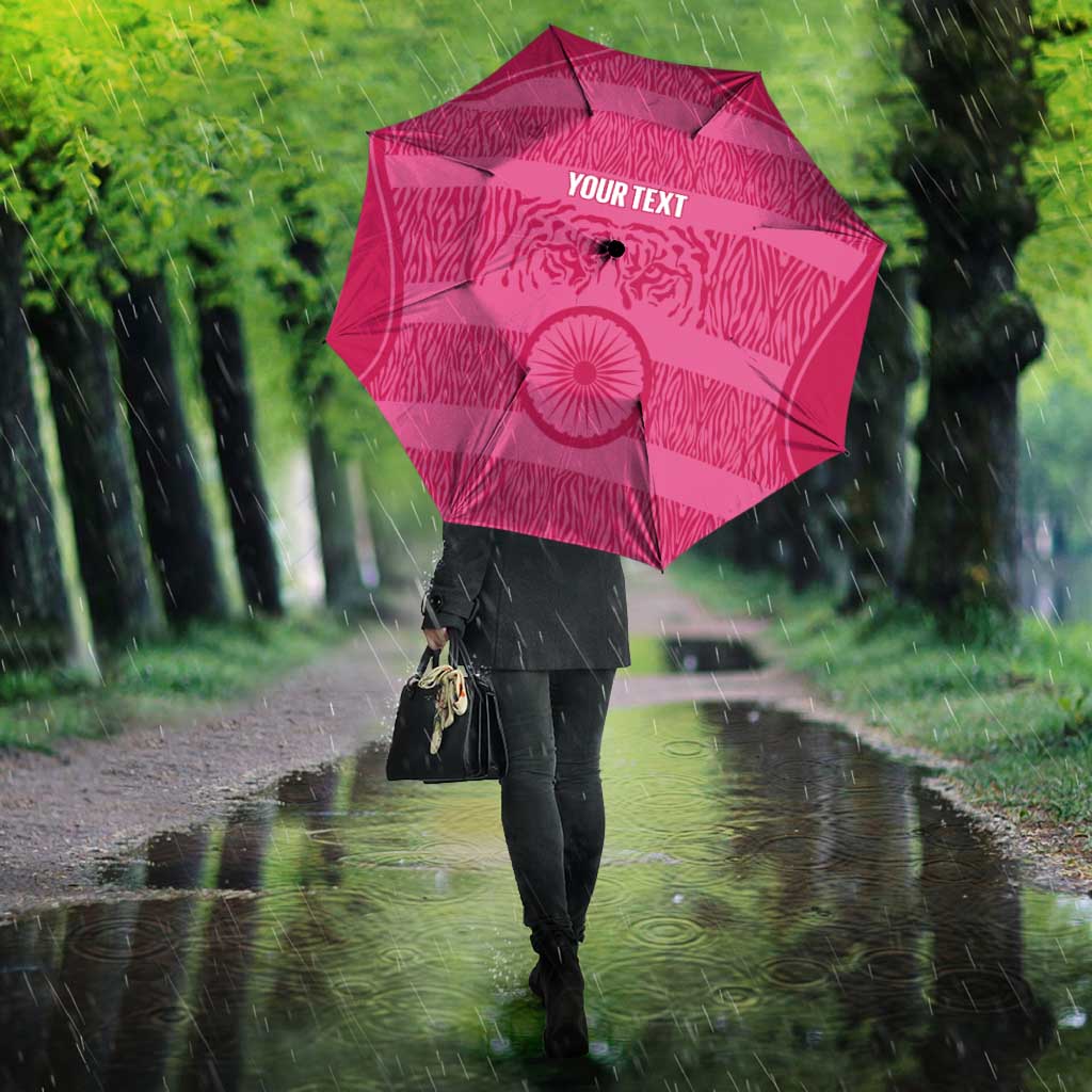 Custom India Football 2026 Umbrella Come On Blue Tigresses - Pink Version