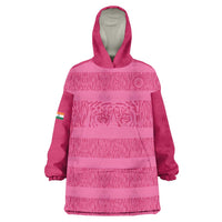 Custom India Football 2026 Wearable Blanket Hoodie Come On Blue Tigresses - Pink Version