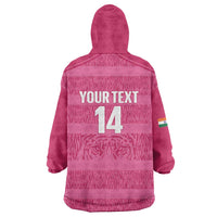 Custom India Football 2026 Wearable Blanket Hoodie Come On Blue Tigresses - Pink Version
