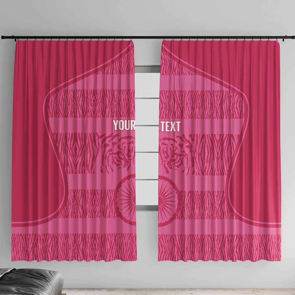 Custom India Football 2026 Window Curtain Come On Blue Tigresses - Pink Version