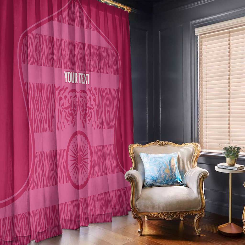 Custom India Football 2026 Window Curtain Come On Blue Tigresses - Pink Version