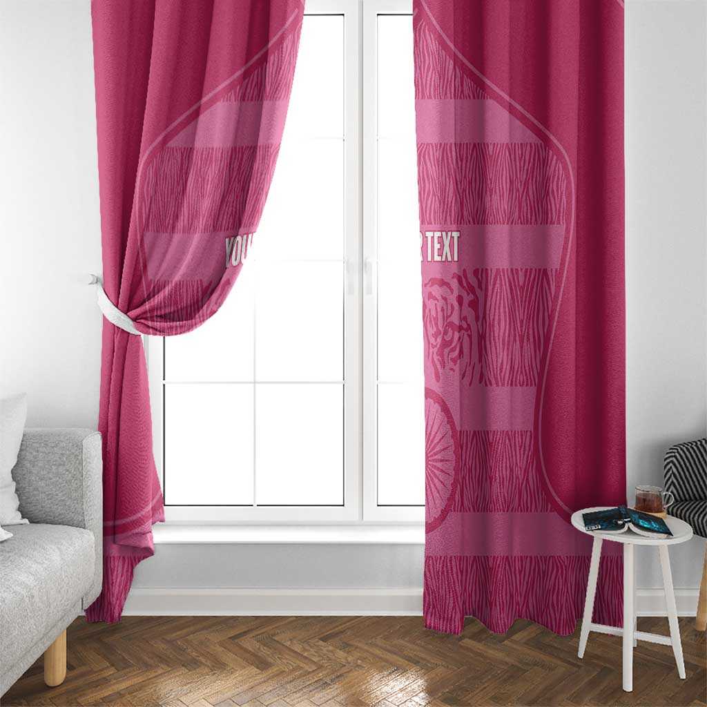 Custom India Football 2026 Window Curtain Come On Blue Tigresses - Pink Version