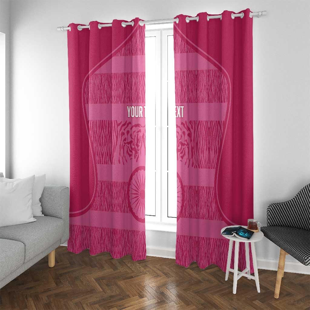 Custom India Football 2026 Window Curtain Come On Blue Tigresses - Pink Version