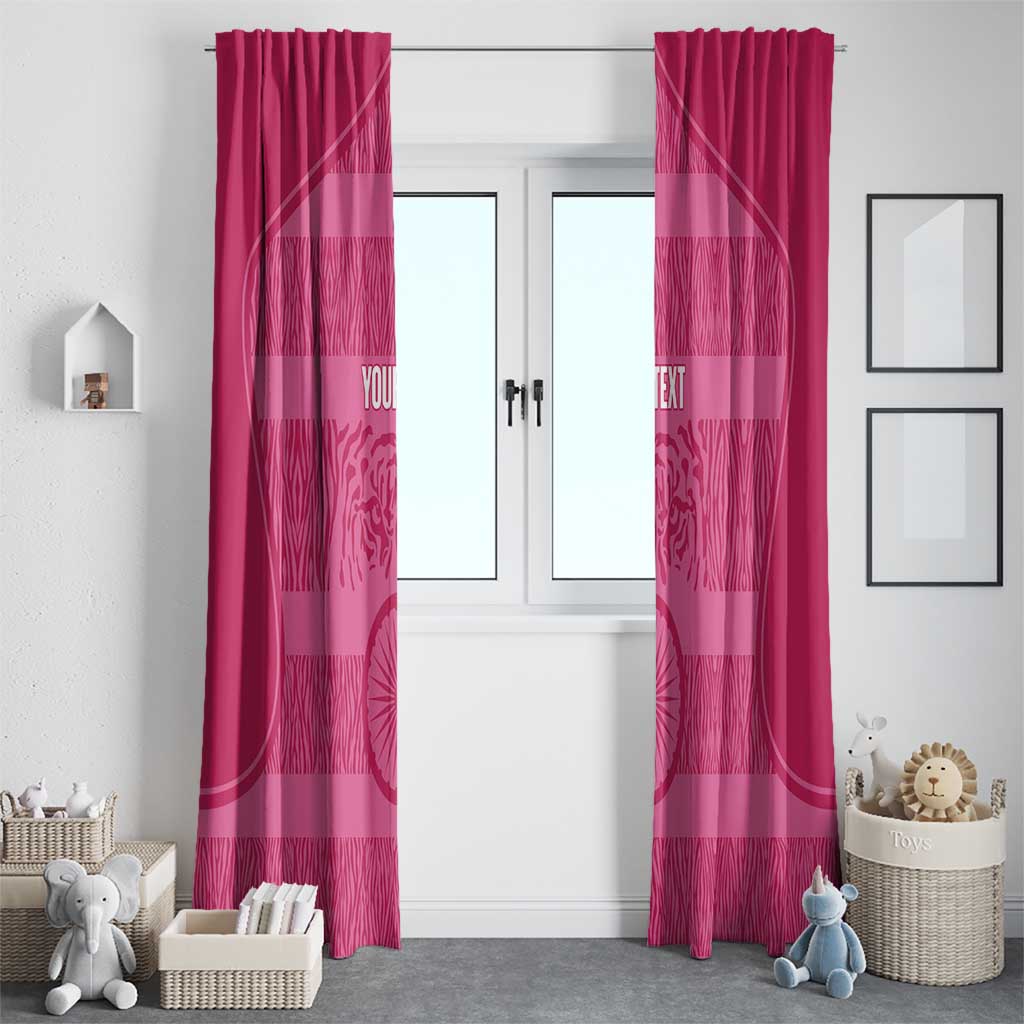 Custom India Football 2026 Window Curtain Come On Blue Tigresses - Pink Version