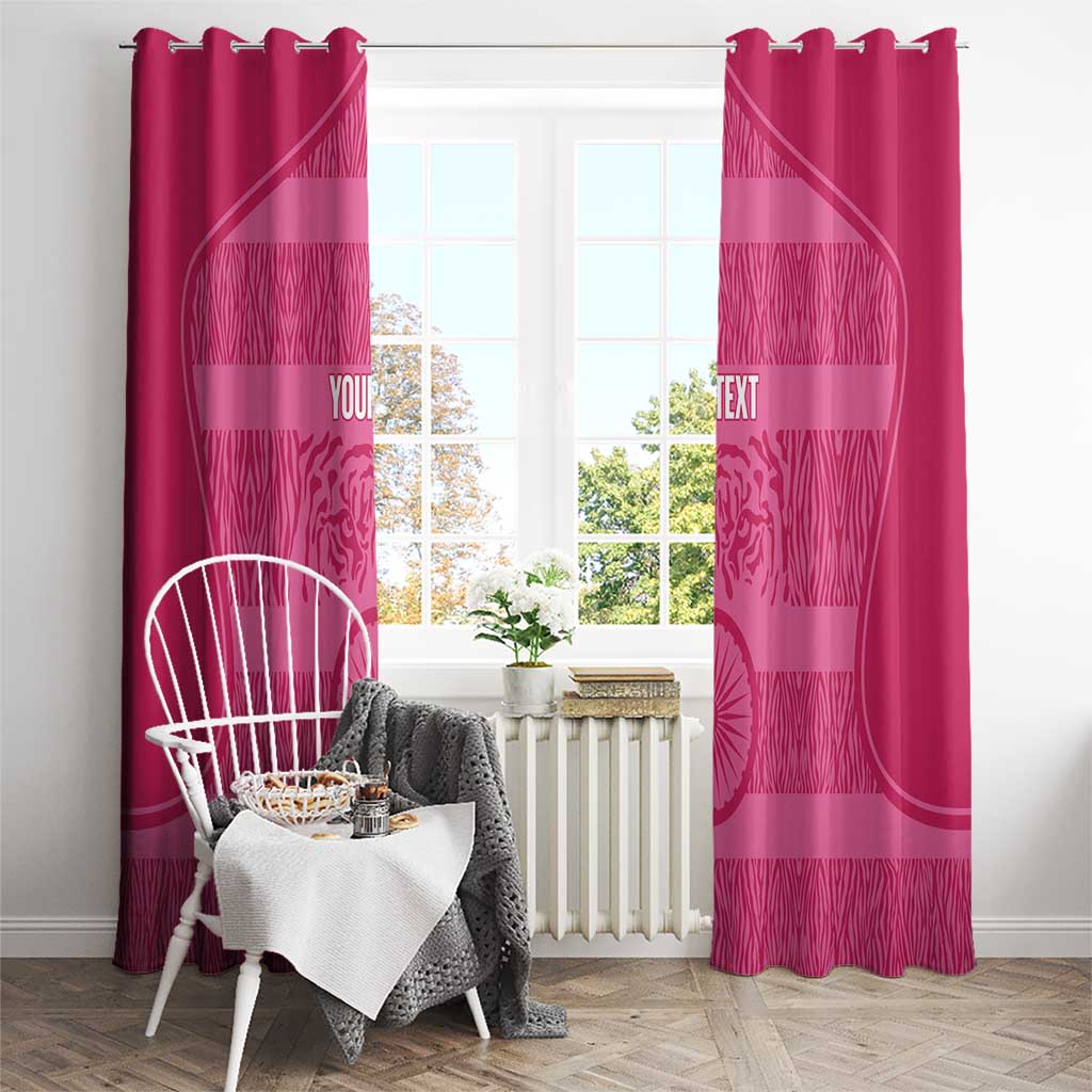 Custom India Football 2026 Window Curtain Come On Blue Tigresses - Pink Version