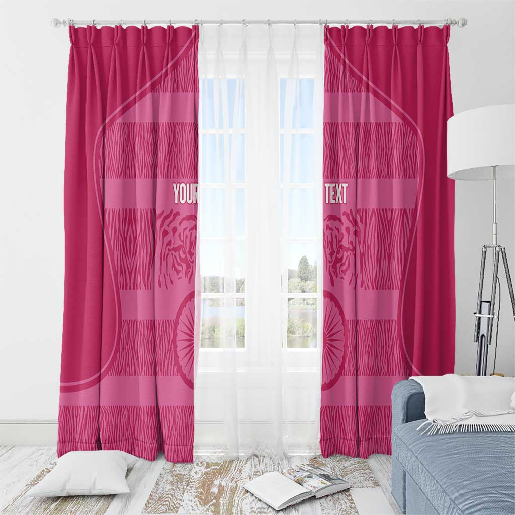 Custom India Football 2026 Window Curtain Come On Blue Tigresses - Pink Version