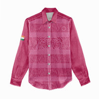 Custom India Football 2026 Women Casual Shirt Come On Blue Tigresses - Pink Version