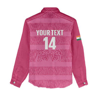 Custom India Football 2026 Women Casual Shirt Come On Blue Tigresses - Pink Version