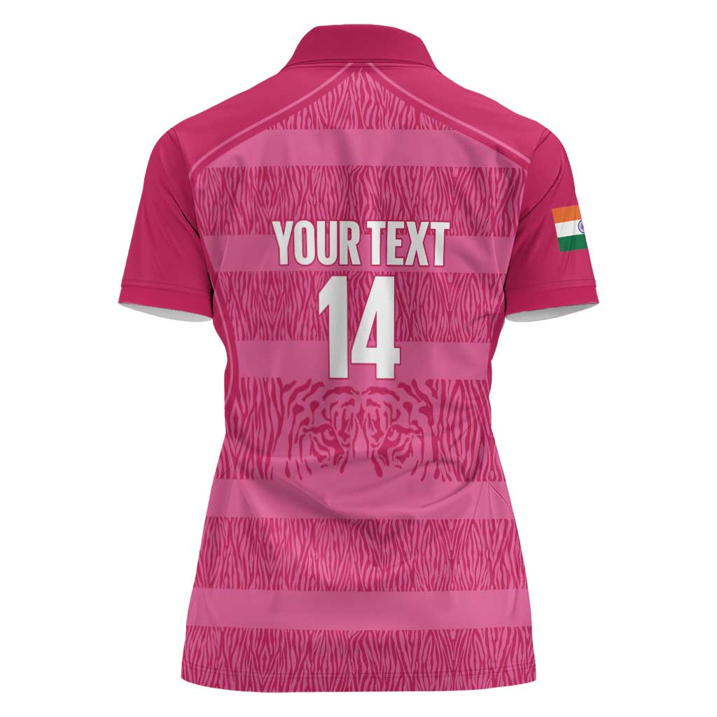 Custom India Football 2026 Women Polo Shirt Come On Blue Tigresses - Pink Version