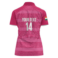 Custom India Football 2026 Women Polo Shirt Come On Blue Tigresses - Pink Version