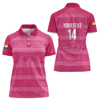 Custom India Football 2026 Women Polo Shirt Come On Blue Tigresses - Pink Version