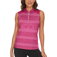 Custom India Football 2026 Women Sleeveless Polo Shirt Come On Blue Tigresses - Pink Version