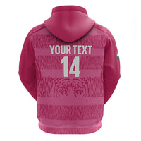 Custom India Football 2026 Zip Hoodie Come On Blue Tigresses - Pink Version