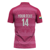 Custom India Football 2026 Zipper Polo Shirt Come On Blue Tigresses - Pink Version