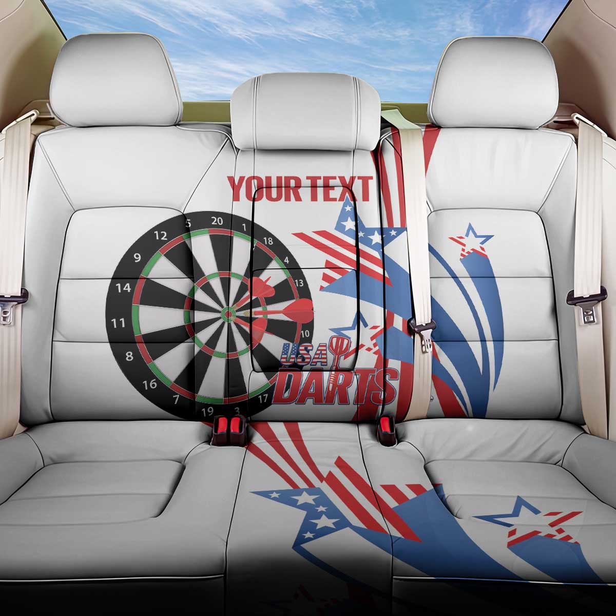 Custom United States Darts Back Car Seat Cover USA Go Champions