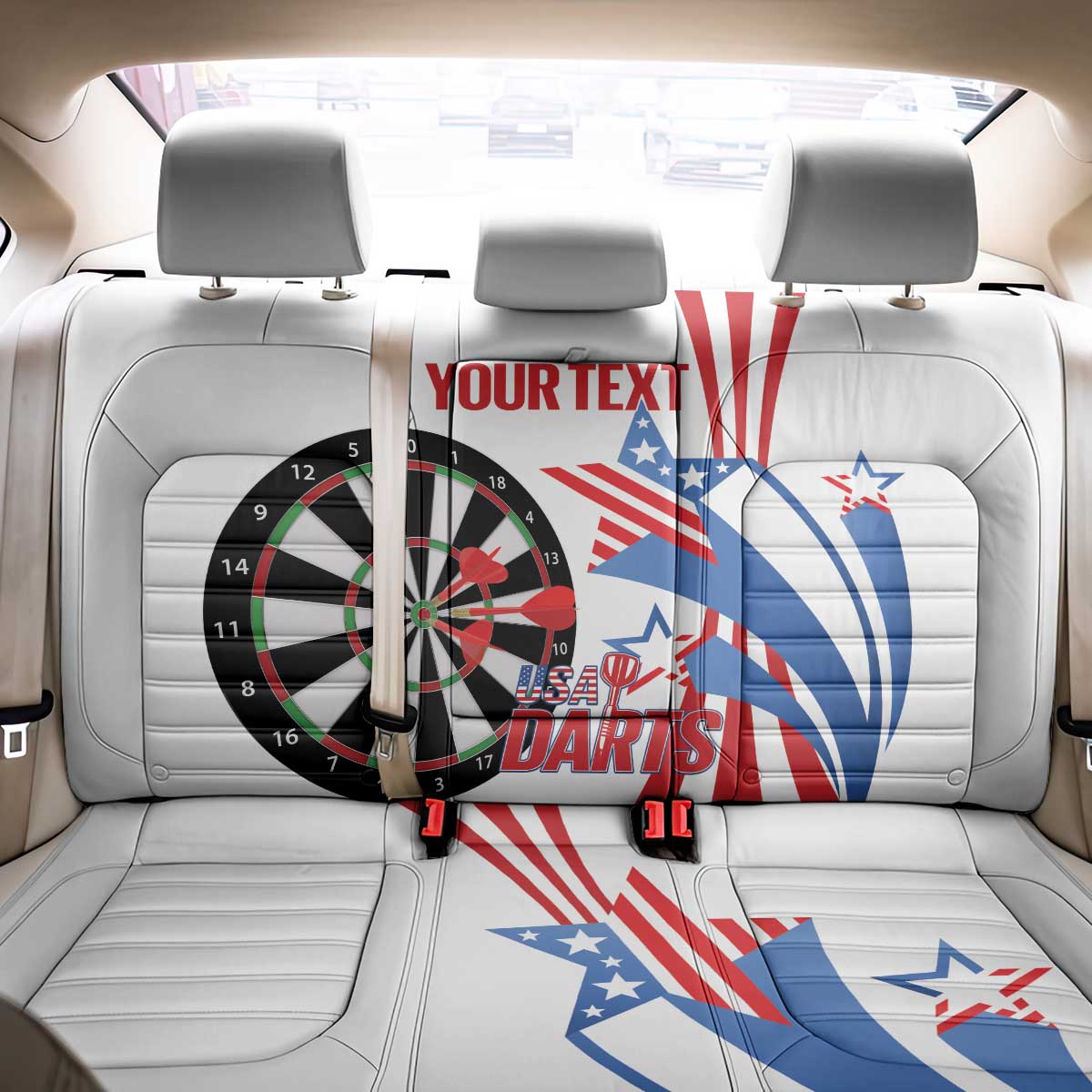 Custom United States Darts Back Car Seat Cover USA Go Champions