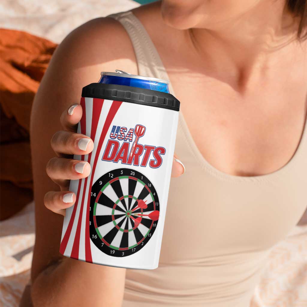 Custom United States Darts 4 in 1 Can Cooler Tumbler USA Go Champions