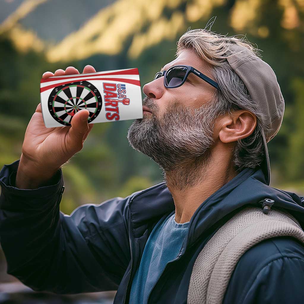 Custom United States Darts 4 in 1 Can Cooler Tumbler USA Go Champions