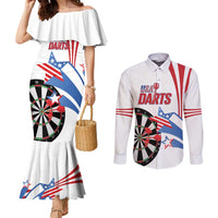 Custom United States Darts Couples Matching Mermaid Dress and Long Sleeve Button Shirt USA Go Champions