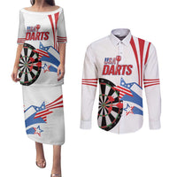 Custom United States Darts Couples Matching Puletasi and Long Sleeve Button Shirt USA Go Champions