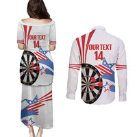 Custom United States Darts Couples Matching Puletasi and Long Sleeve Button Shirt USA Go Champions