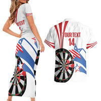 Custom United States Darts Couples Matching Short Sleeve Bodycon Dress and Hawaiian Shirt USA Go Champions