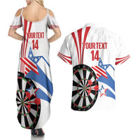 Custom United States Darts Couples Matching Summer Maxi Dress and Hawaiian Shirt USA Go Champions