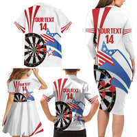 Custom United States Darts Family Matching Long Sleeve Bodycon Dress and Hawaiian Shirt USA Go Champions