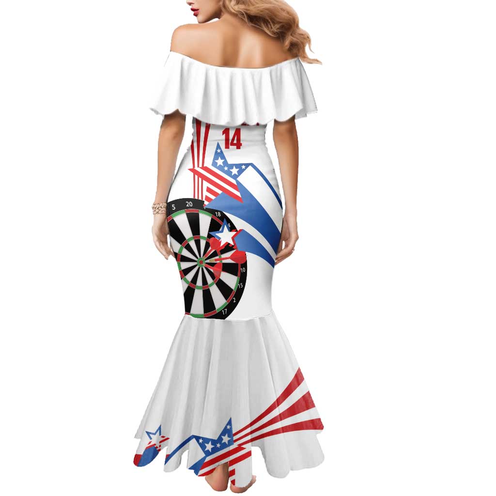 Custom United States Darts Family Matching Mermaid Dress and Hawaiian Shirt USA Go Champions