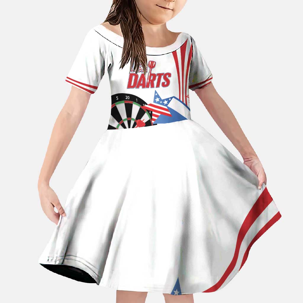 Custom United States Darts Family Matching Off Shoulder Maxi Dress and Hawaiian Shirt USA Go Champions