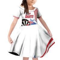 Custom United States Darts Family Matching Off Shoulder Short Dress and Hawaiian Shirt USA Go Champions