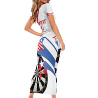 Custom United States Darts Family Matching Short Sleeve Bodycon Dress and Hawaiian Shirt USA Go Champions