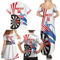 Custom United States Darts Family Matching Summer Maxi Dress and Hawaiian Shirt USA Go Champions